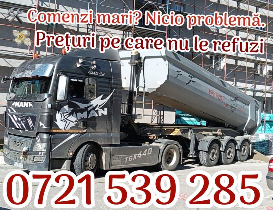 Nisip, sorturi, balast, zgura, pamant vegetal etc.