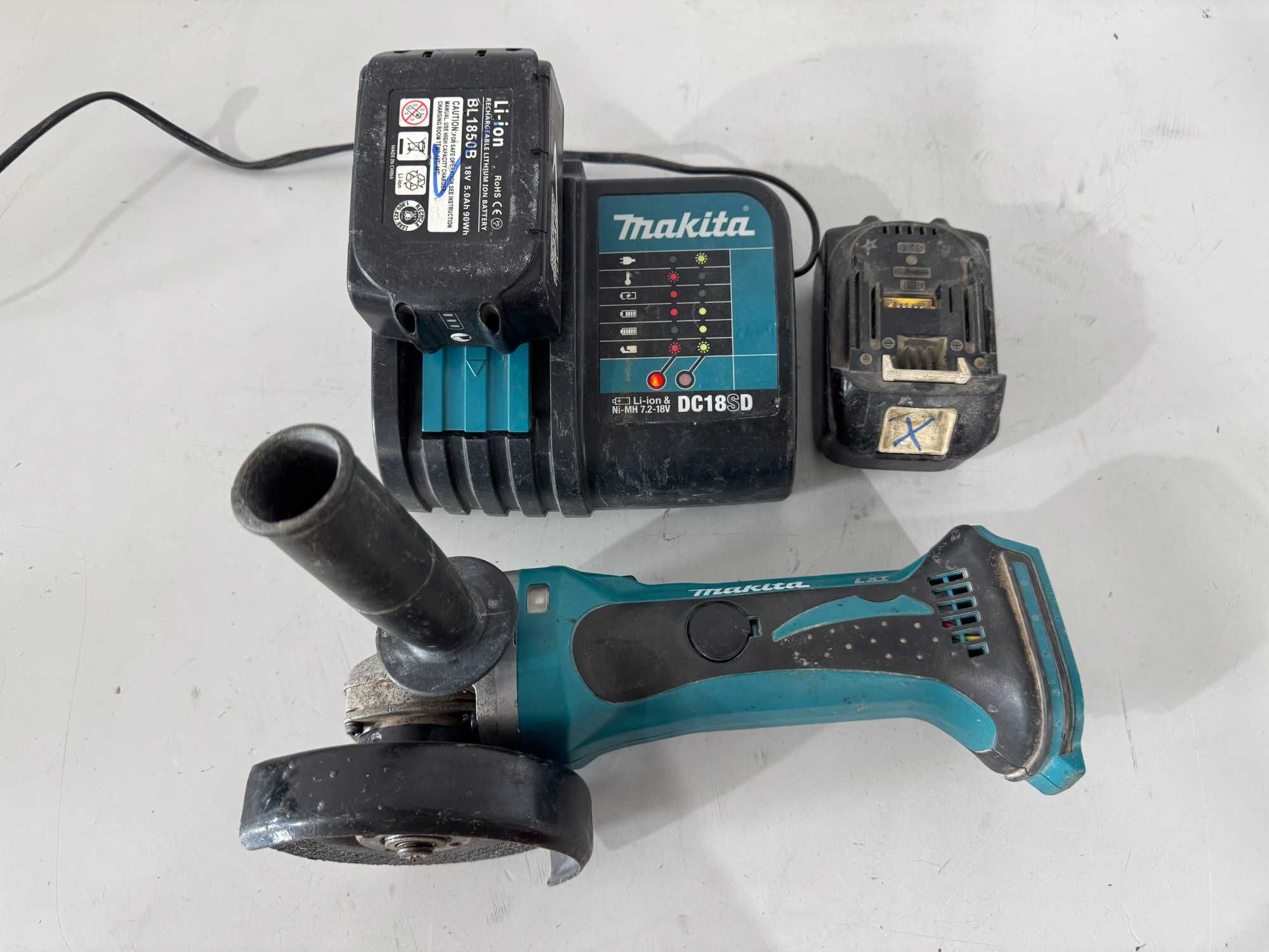 Ъглошлайф - Makita 18 V li ion / 5 amp батерия