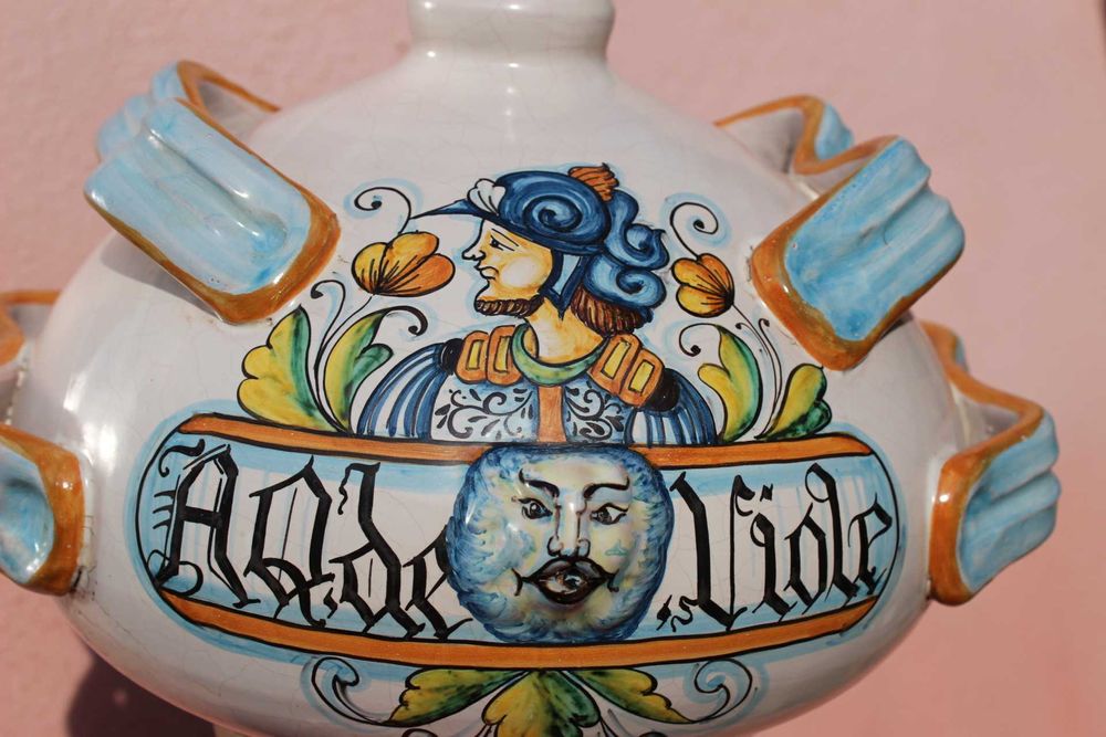 Sticla ceramica colectie ITALIA - TUSCIA, DERUTA, lucrata manual