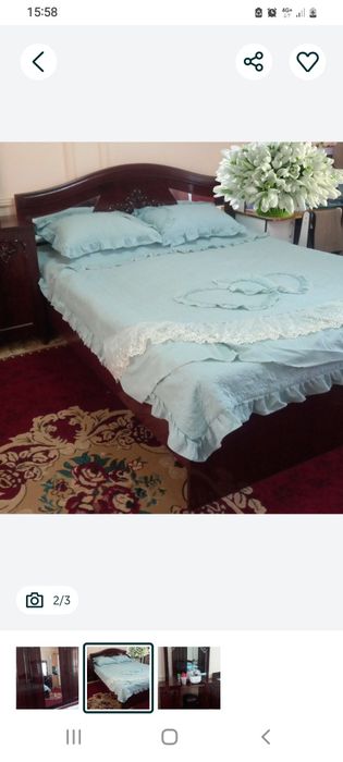 Кроват 2 кишилик, трюмо