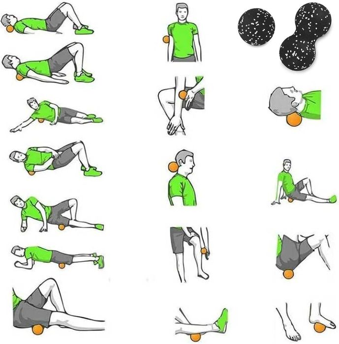 Set 2 mingi masaj 16 cm si 8 cm masaj miofascial relaxare si terapie