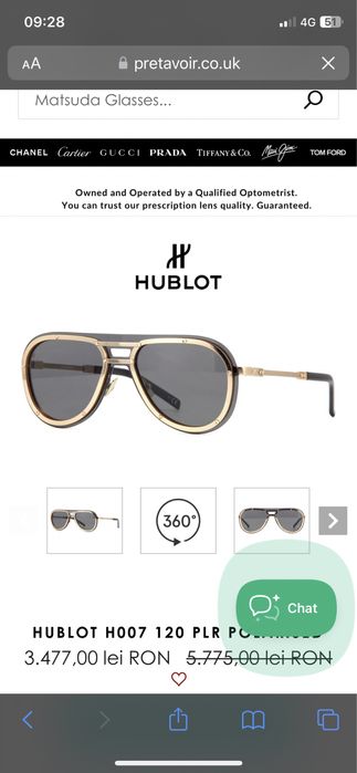 Vând ochelari de soare Hublot originali la jumătate de preț