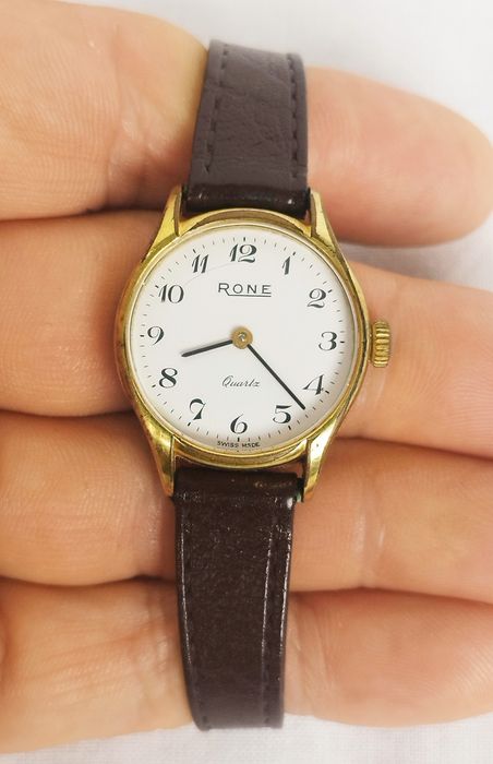 Ceas de damă Rone cu Quartz, din oțel inoxidabil si curea din piele