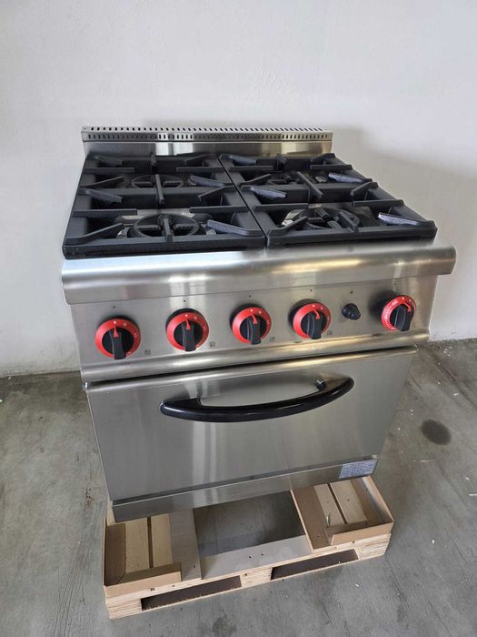 Aragaz profesional cu 4 ochiuri, cuptor,Complet inox ,Factura Garantie