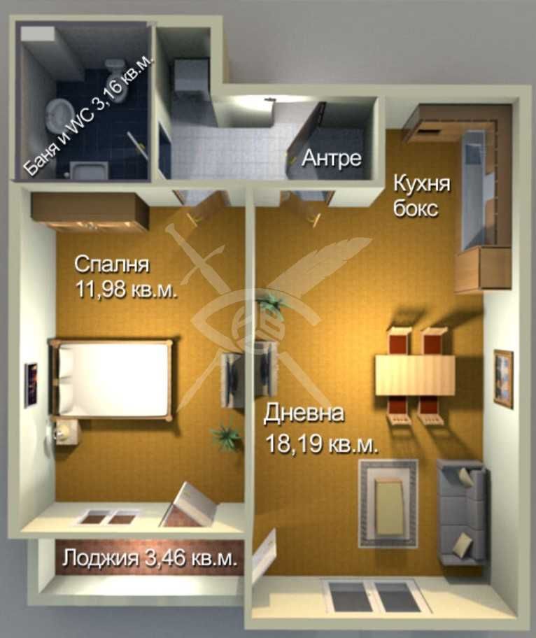 Двустаен апартамент в Меден Рудник 370-13070