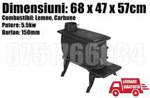 Soba Plita  Fonta 5.5kw Diametru 150mm Dimensiuni 68x47x57cm
