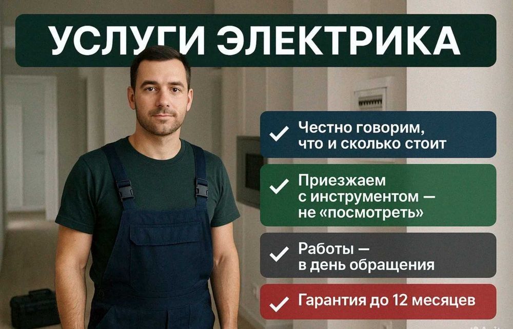 Электрик недорого. Все районы, срочно и качественно