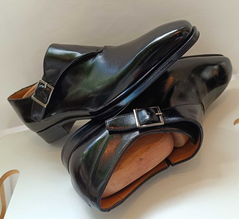 Pantofi monk 39.5 40 de lux lucrati manual FABI NOI piele maturala sup