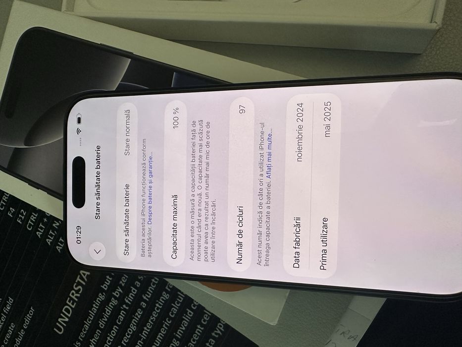 iPhone 16 Pro 256GB, impecabil, full box, garanție Orange 1.5 ani