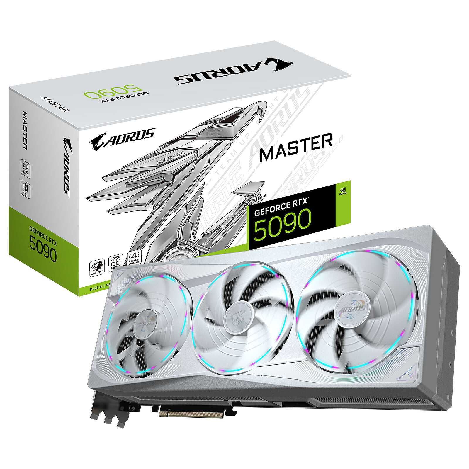 Новые видеокарты Gigabyte RTX 5090 Aorus MASTER ICE 32 ГБ GDDR7