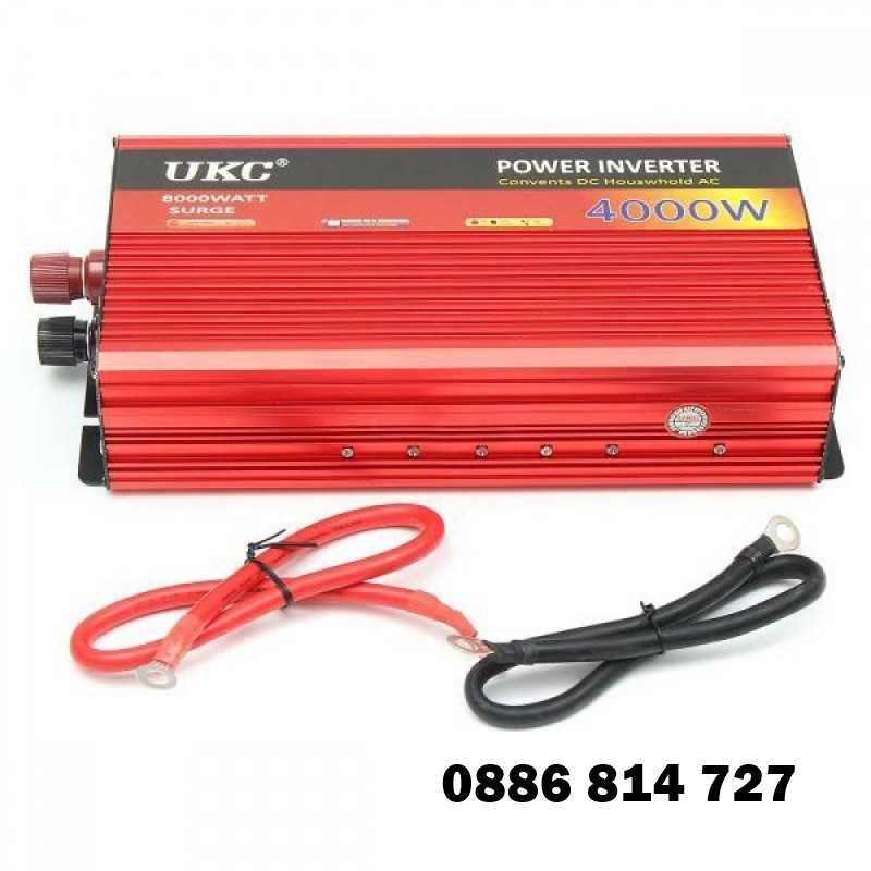 Инвертор на напрежение UKC, 12V-220V, мощност 4000w.