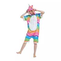 Pijama salopeta scurta pentru copii, model unicorn