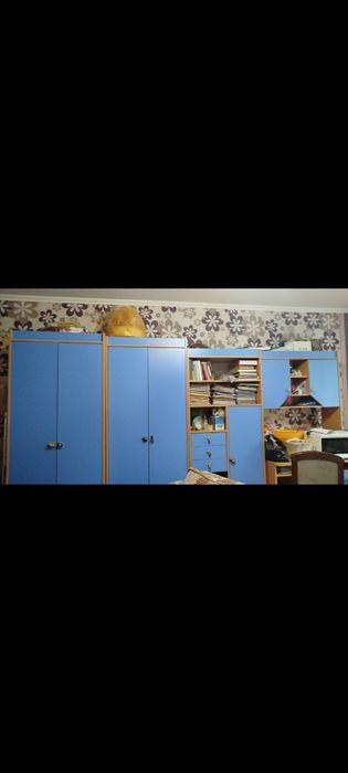 Детский шкаф со столом полками