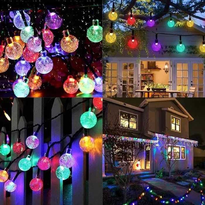 соларни коледни лампи кристални топки