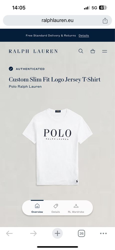 POLO Ralph Lauren : Custom Slim Logo Jersey - M / Оригинал