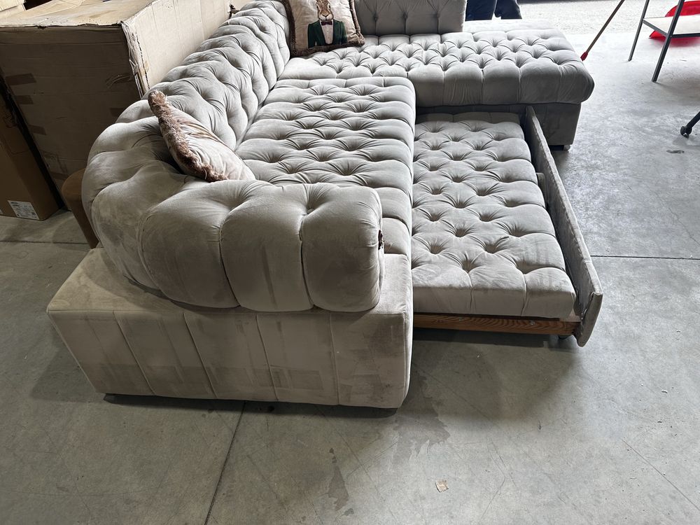 Ъглов диван Chesterfield с функция сън и ракла 290х200