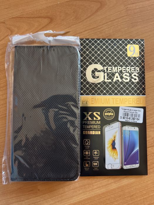 Honor 8X folie tempred glass si husa carte noi sigilate
