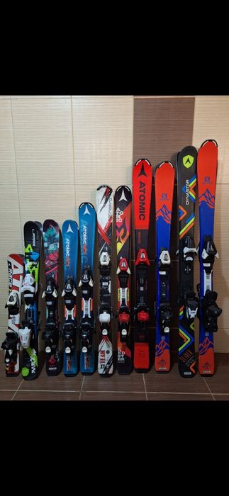 Schiuri/ski copii-adulți 70 - 180cm/clapari, casca