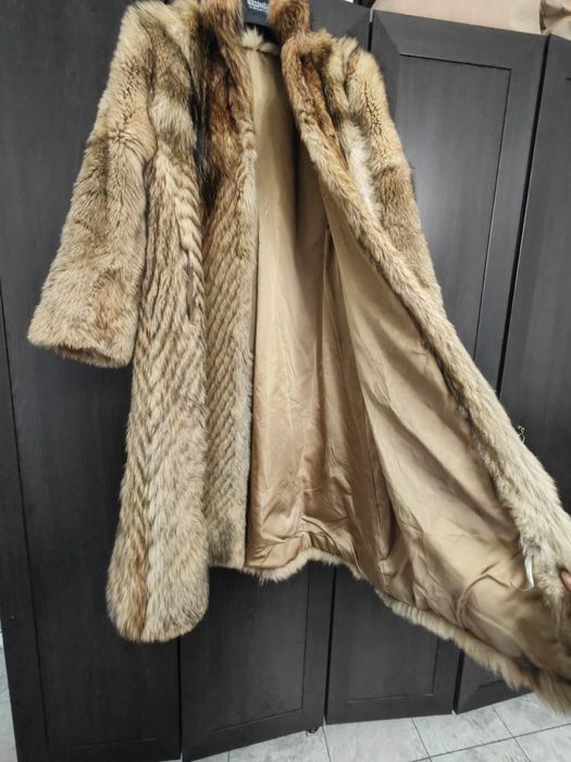 Haina din blana naturala de vulpe