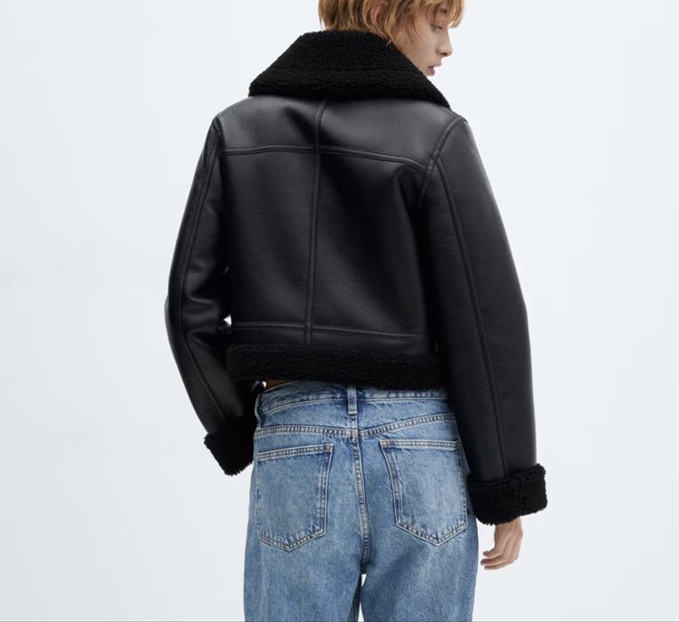 Зимно кожено яке Mango