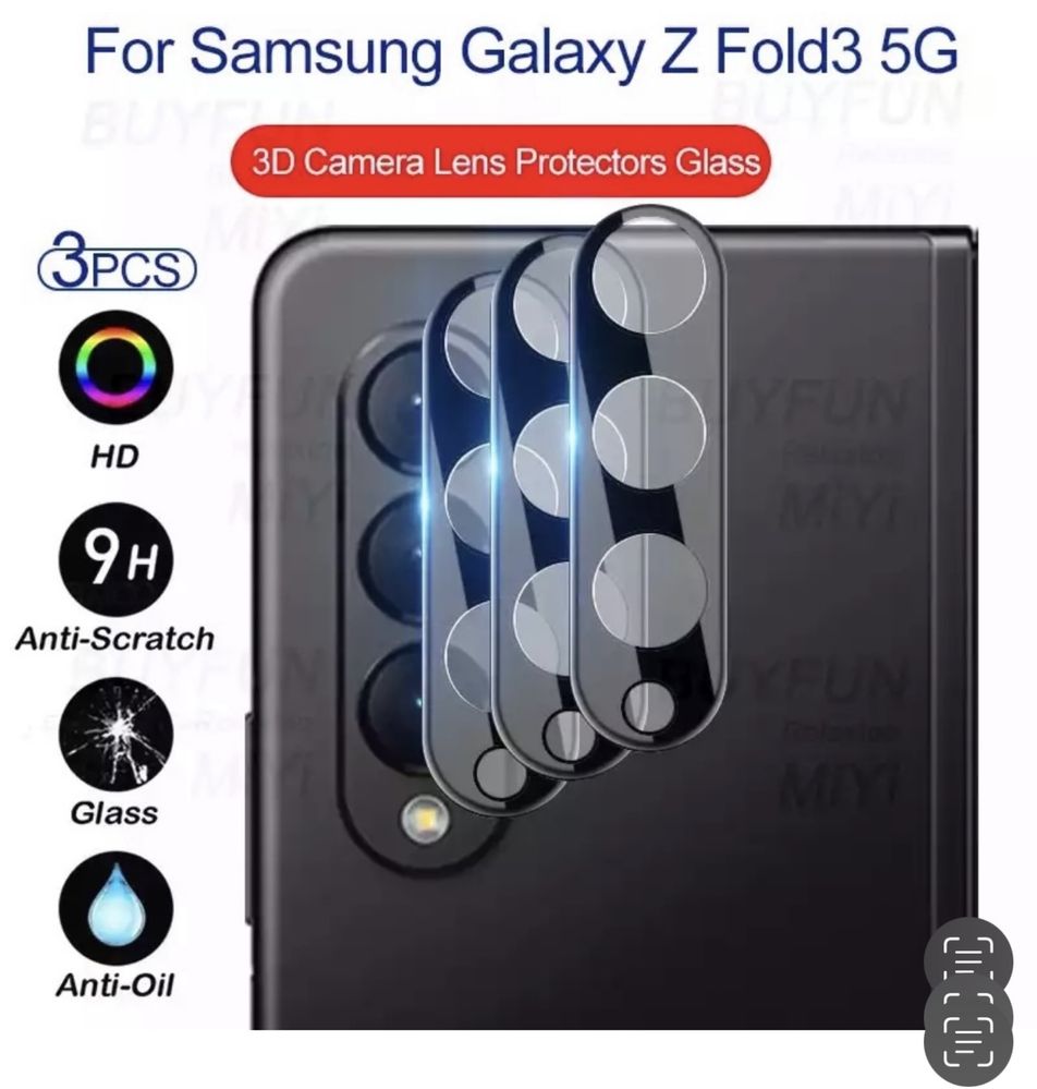 Samsung Z FLIP FOLD 3 Folie Sticla Pentru Camera Adeziv Full Neagra