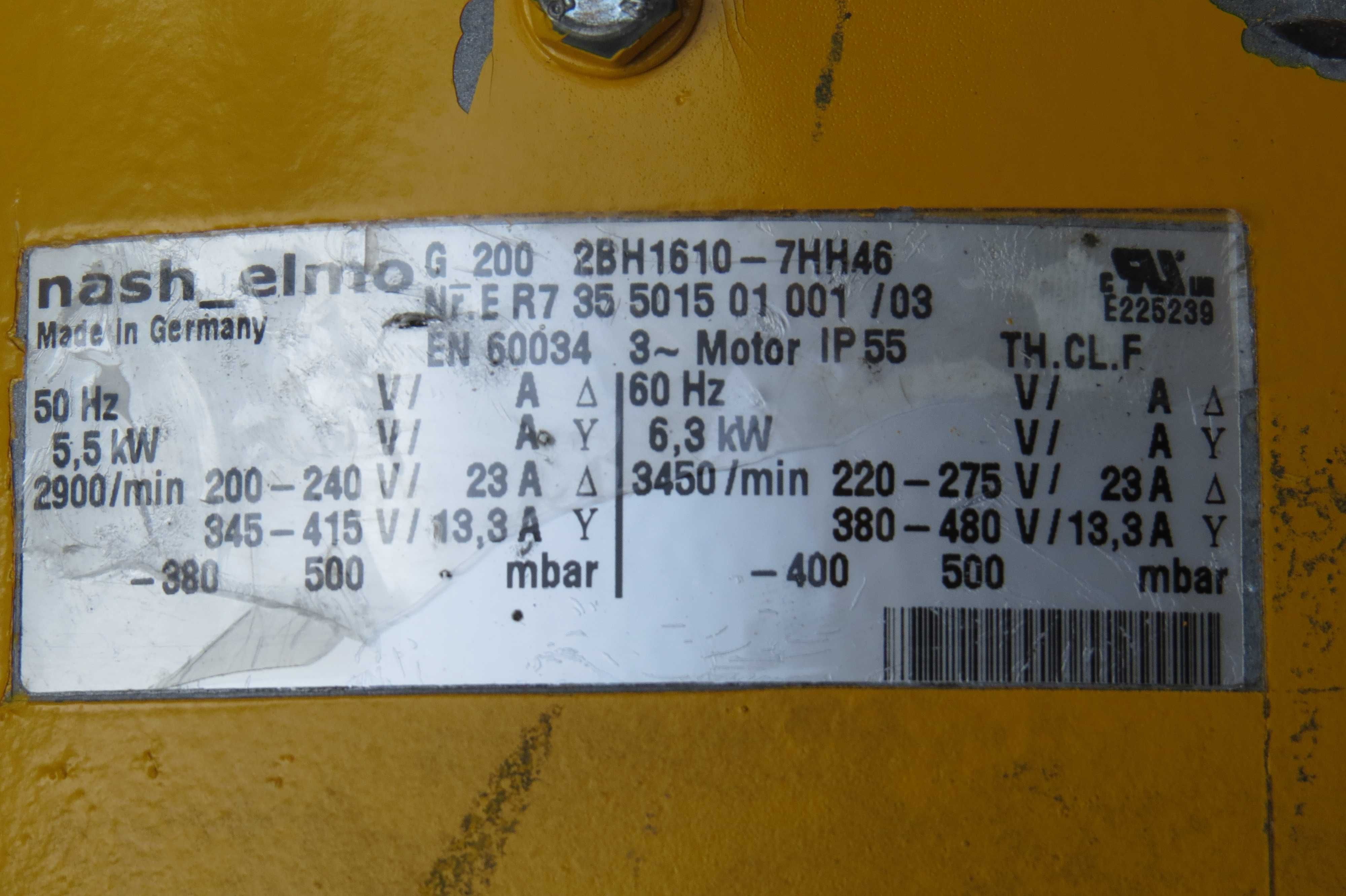 Вакуум помпа SIEMENS NASH ELMO  2BH 1610- 5.5 кв.