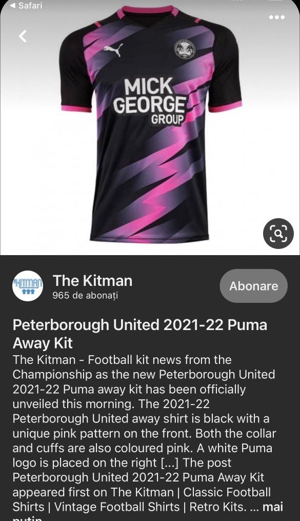 Tricou Peterborough United, mărimea XL