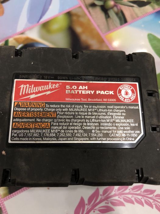 Acumulator Baterie Milwaukee M18 XC 5.0AH Red Lithium