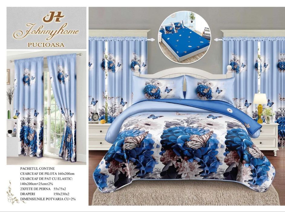 Lenjerii cu draperii bumbac tip finet o persoana cu elastic