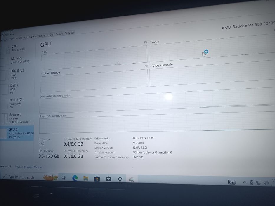Placa video Rx580 8gb