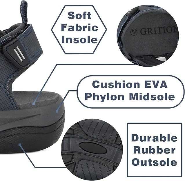 GRITION Мъжски спортни туристически сандали със затворени пръсти
