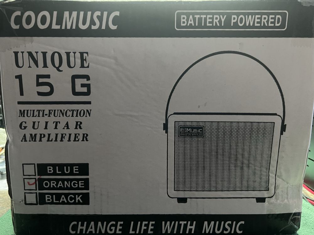 Усилвател за китара Coolmusic 15G, Преносим Bluetooth,