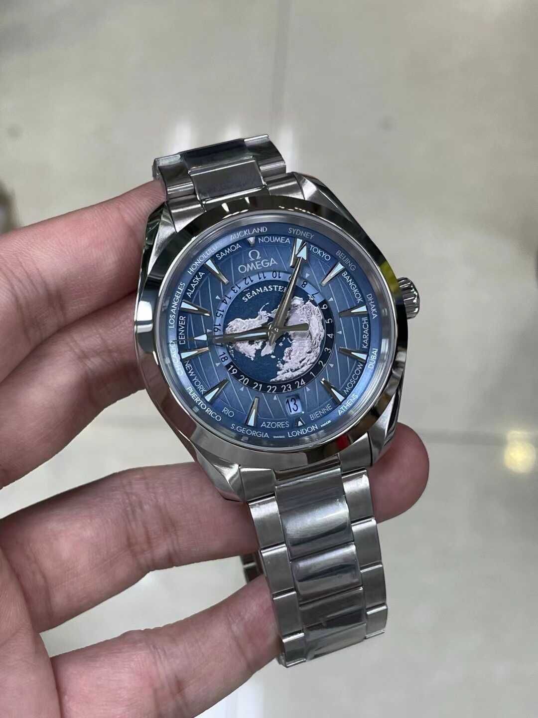 Omega seamaster worldtimer silver-blue