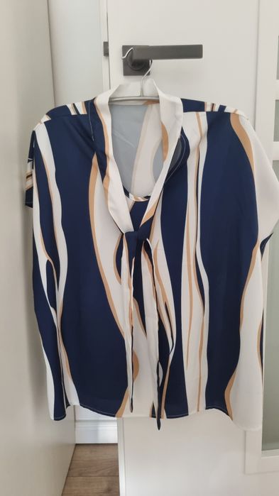 Bluza dama albastru alb 44