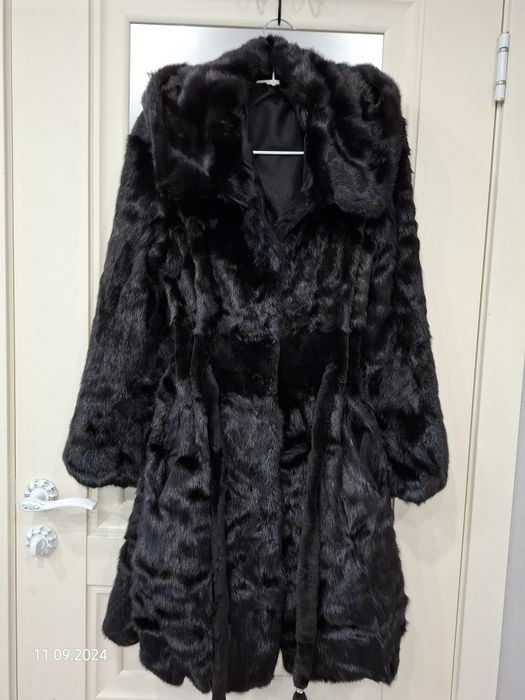Норковая шуба с капюшоном