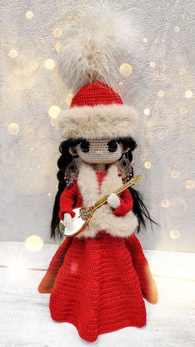 Кукла вязаная Казашка, подарок, сувенир, игрушка