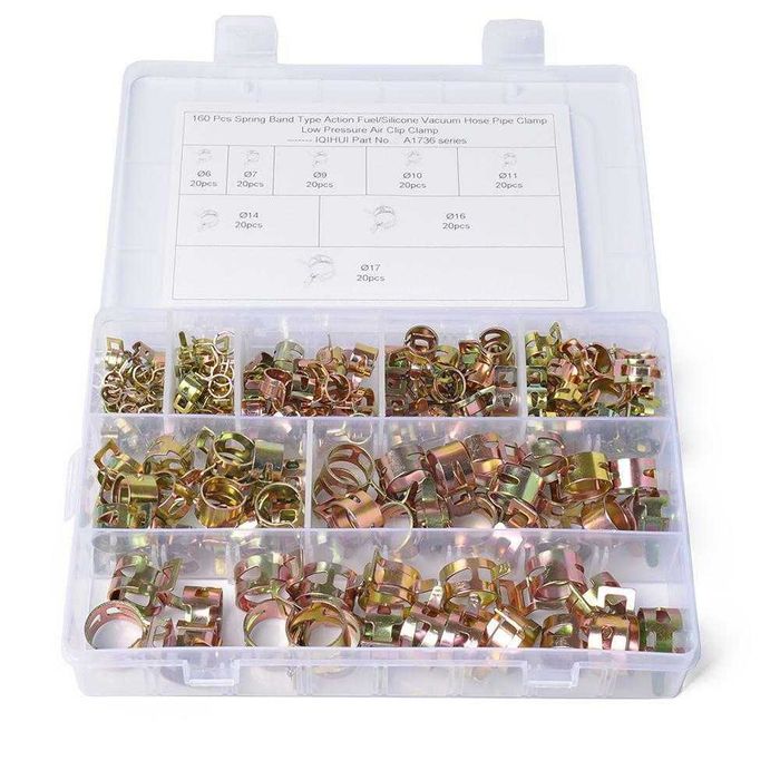 160 броя пружинни скоби за маркучи въздух вода гориво автомобил джип