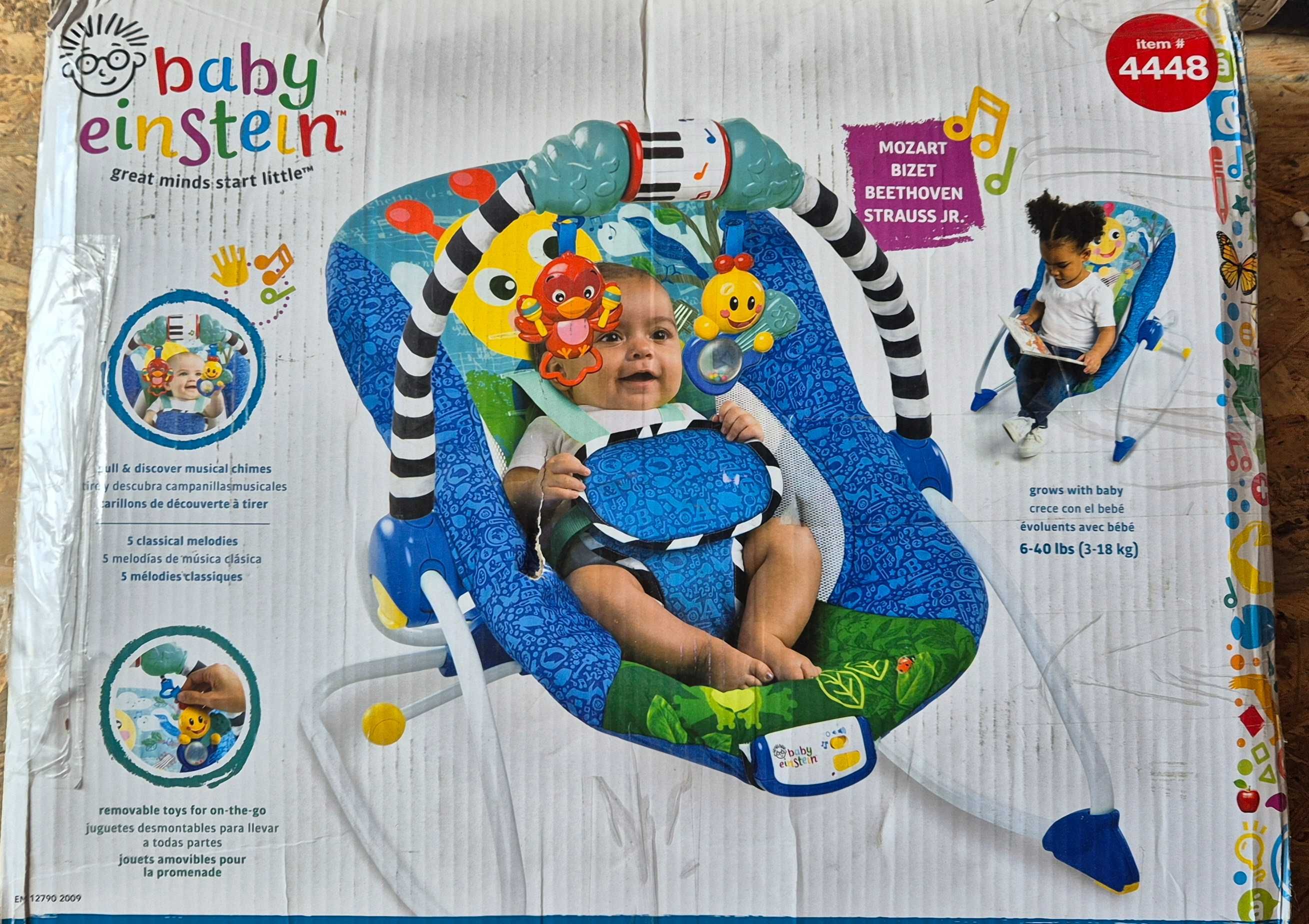 Balansoar cu muzica si vibratii 2 in 1 - Baby Einstein Symphony Rocker