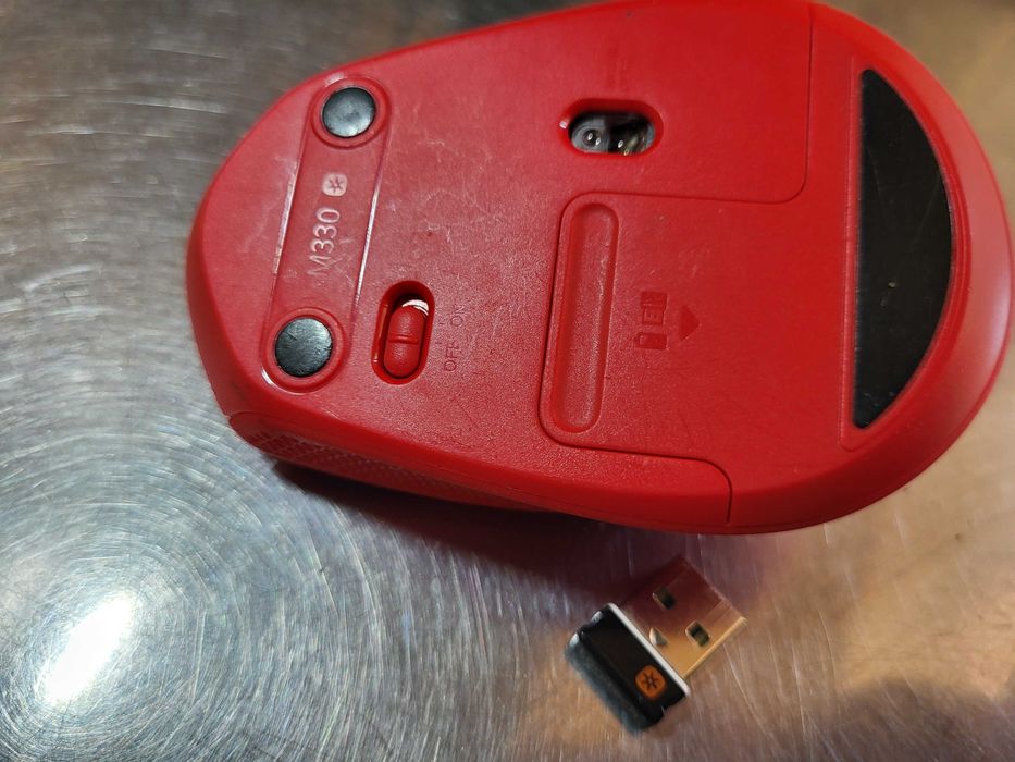 mouse logitech m330 rosu , silent , impecabil + reciver unifying