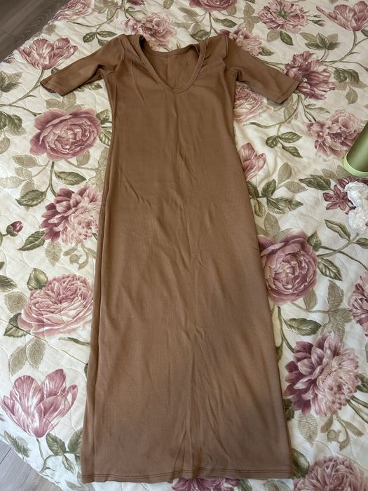 Rochie sport bej, bumbac, M