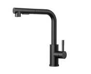 Baterie bucatarie FORIOUS inox negru, cap retractabil 360°