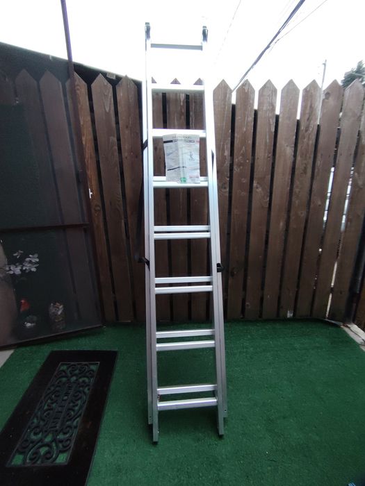 Scară din aluminiu 2 tronsoane 8 trepte