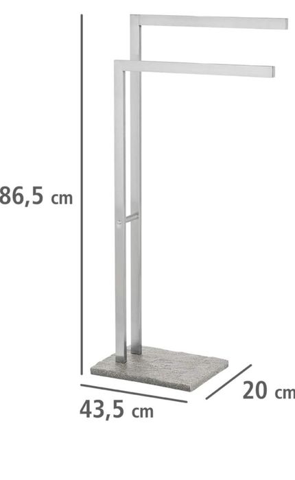 Wenko 20603100 Suport pentru prosoape granit cu 2 brațe – Suport pentr