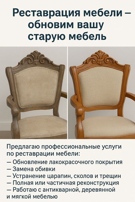 Перетяжка мебели рестоврация