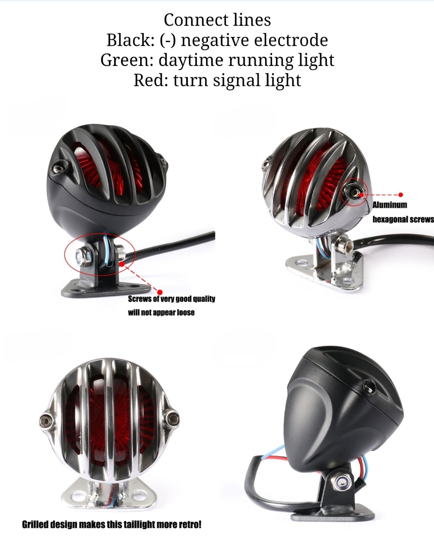 Stop moto led retro caffe racer custom chopper cruiser bobber