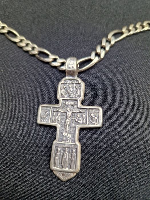 Масивен Православен Кръст и Синджир проба 925 57гр.
