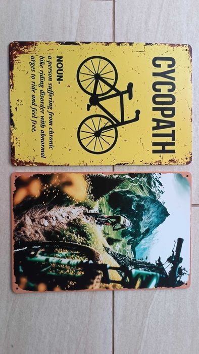 метална ретро табела знак колоездене МТВ велосипед колело велосипедист