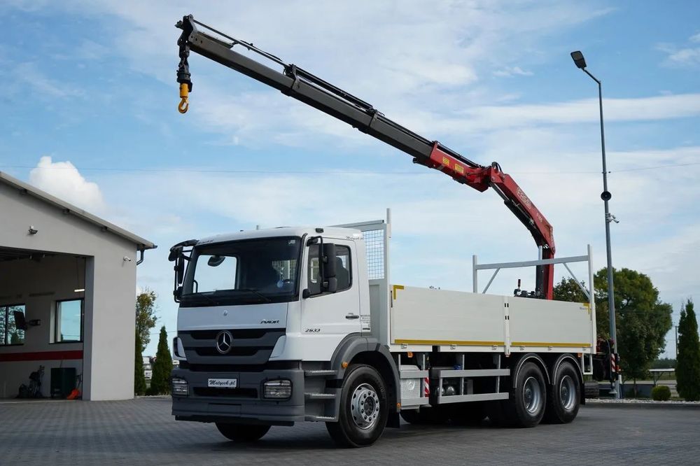 Mercedes-Benz / AXOR 2633 / 6X4 / LIVRARE - 6,55 M / PODEA REZISTENTĂ / FASSI F155 HDS / EXTENSIE: 10 M / CAPACITATE DE ÎNCĂRCARE MAXIMĂ 6.000 KG / MANUALĂ / RADIOCOMANDĂ /