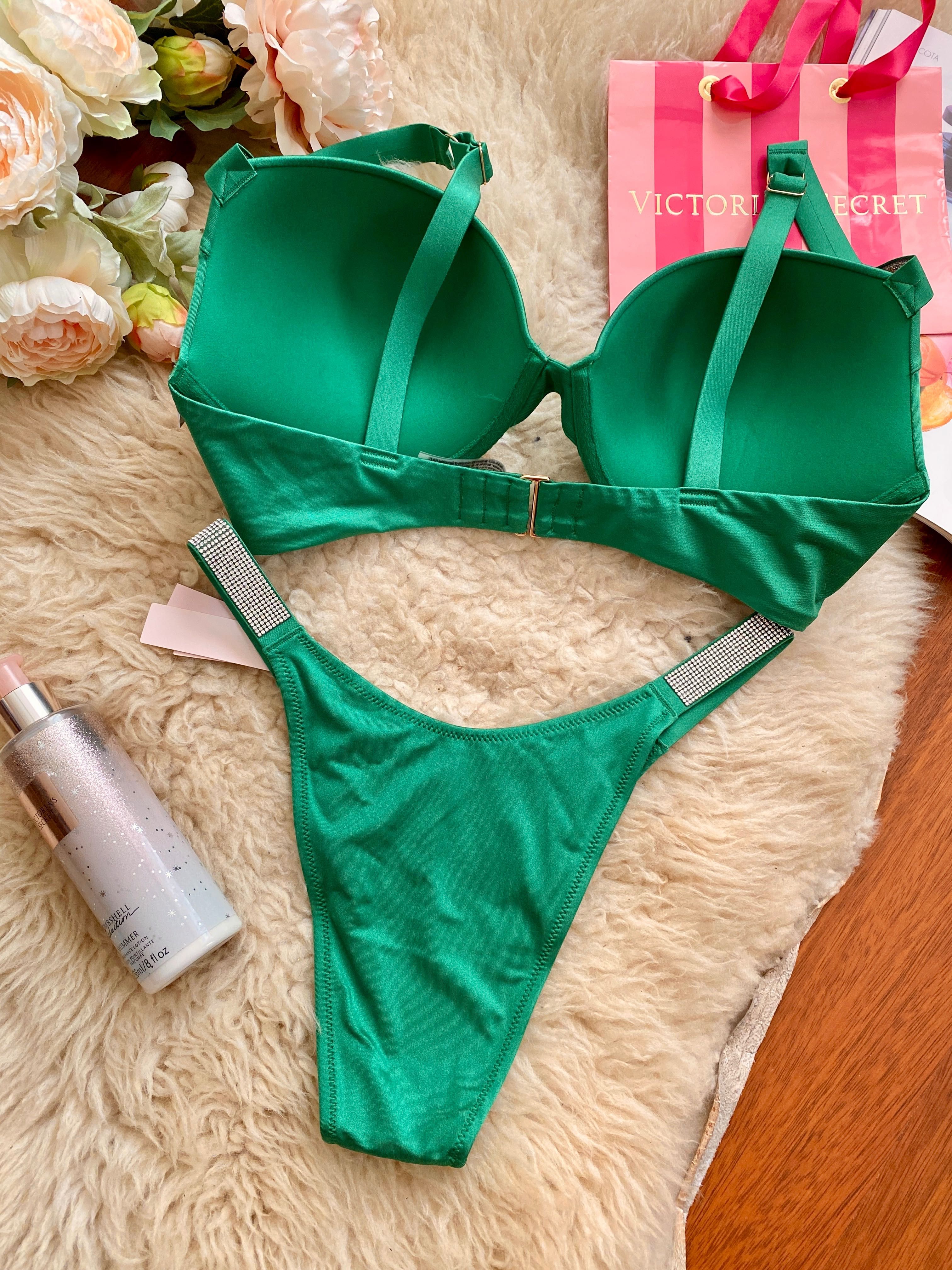 Бански с кристали зелен Victorias secret