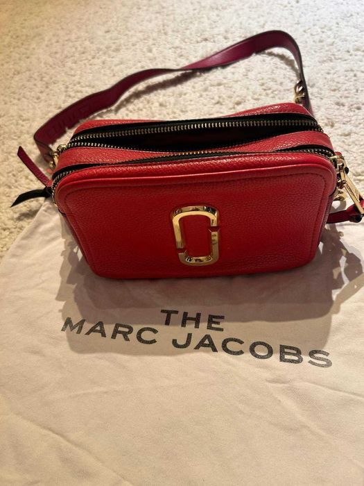 Geanta dama Marc Jacobs, crossbody de piele Snapshot, culoare rosu